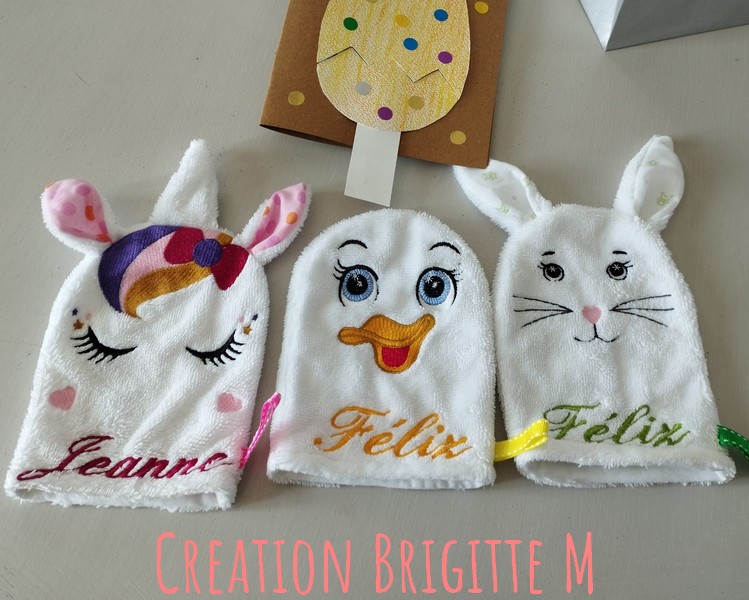 Motif de broderie machine gant de toilette